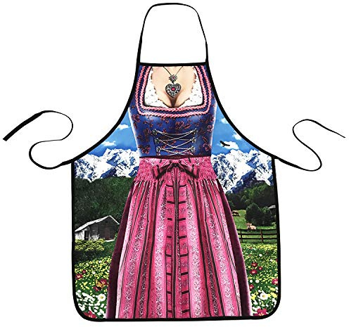 MOMOONNON Dirndl Delantal alemán Lederhosen Oktoberfest Bavarian Cocina Cocina Parrilla Barbacoa Delantal para Mujeres