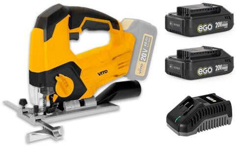 VITO - Scie sauteuse sans fil 20V + 2 Batteries lithium 2.0 Ah + Chargeur rapide