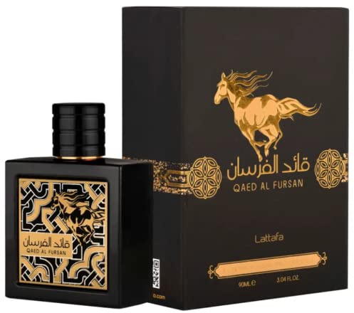 Lattafa Qaed Al Fursan - Oriental, Fruity, Fresh, Amber Wood - Eau de Parfum Long-Lasting Fragrance for Unisex, 3.40 Ounce / 100 ml