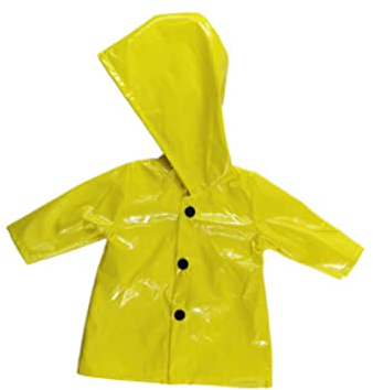 Hilai 18 Zoll Puppe Regenmantel gelbe Regenjacke Doll Kleidung für 18 Zoll Mädchen Puppen Kleidungsschuhe