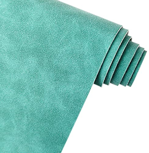 Cyan Soft Faux Suede Fabric 30x135cm Synthetic Faux Leather Frosted Leatherette for Car Decoration Home Textiles