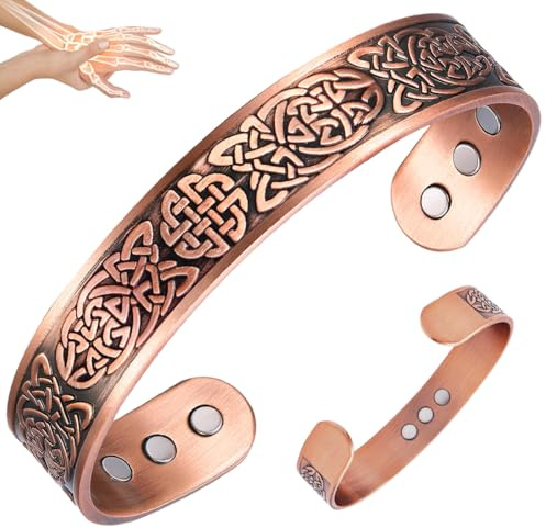 Vicmag Copper Bracelet for Men Magnetic Bangle 3800 Gauss Magnets