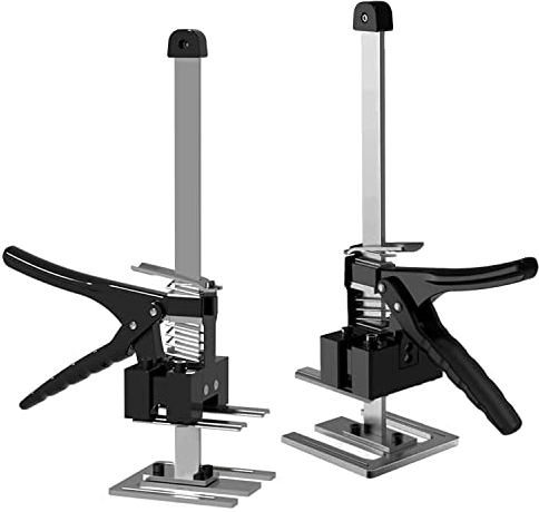 2 pièces Lève-plaques Placo Meuble Avec échelle, 29cm Réglable Leve Plaque Meuble, Etai Telescopique Leve Meuble pour les Sols, Fenêtres et les Armoires, Capacité de Charge Maximale de 240 kg