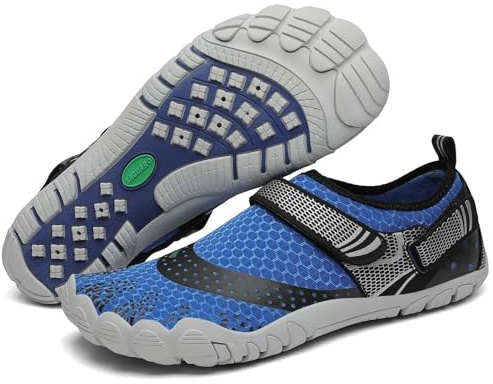 SAGUARO Water Shoes Men Barefoot Shoes for Women Swiming Beach Shoes Quick-Dry Aqua Shoes Zero Drop Surf Shoes for River Wet Pool Rafting Kayak Gym Blue US 11.5 Men/13.5 Women