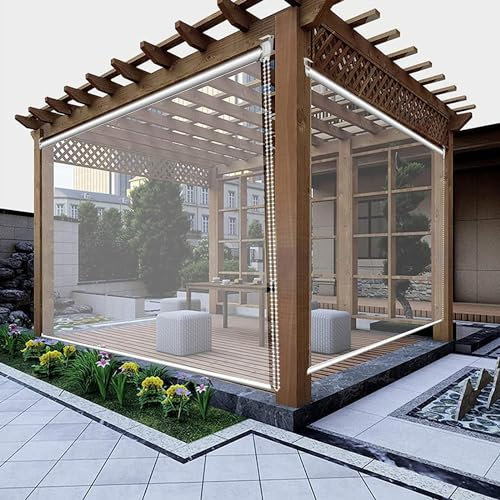 ZHUOZ1T Tenda a Rullo Trasparente,Tapparella Avvolgibile per Esterni Pergola,Tende PVC Antivento Antipolvere Antipioggia,per Giardino,Balcone,Porta del Patio,Larghezza x Altezza (180x280cm)