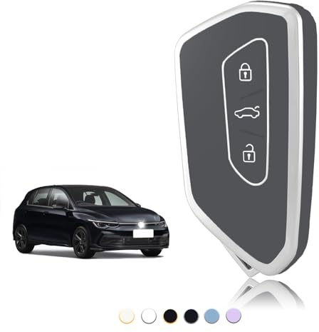 TOOMUME Nyckelfodral, nyckelskal passar till VW Volkswagen Golf 8 MK8 ID.4 Cupra Born Formentor Seat Leon MK4 Ateca Tarraco för Skoda Octavia Enyaq T7 Atlas Crozz, bilnyckelskydd - Smart Key