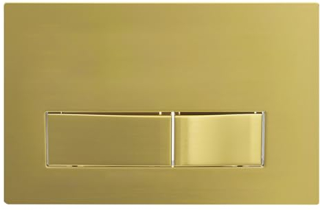 SPARES2GO Luxury Concealed Toilet Cistern Flush Plate Kit for Skylo Wall Hung Frame (Brushed Brass, 245mm x 165mm)