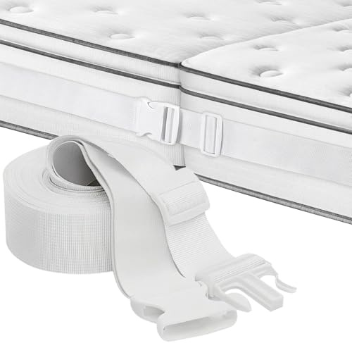 GOIEHIR Soporte para Colchón,10 m x 5 cm Cuña de Colchón Conectada, Conector de Colchón Conectado, Soporte de Tope de Colchón, para Camas Dobles, Conector de Colchón, Blanco
