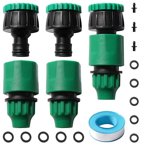 VooGenzek 6 Pezzi G1/2 G3/4 a 8/12 mm 4/7 mm Kit di Giardino Micro Irrigazione Adattatore, Adattatore per Micro Irrigazione, Plastica Rubinetto Connettore, per Giardino Sistema di Irrigazione