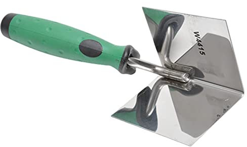 80 x 60 mm Corner Trowel, Stainless Steel Inner/Outer Corner Trowel, Edge Trowel with Comfortable Grip, Corner- Spatula Lining Plastering Trowel Angled Hand Tool for Home and Industrial