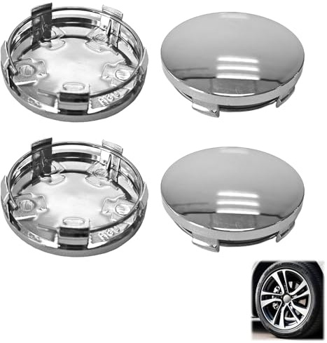 Tapas De Rueda De Centro,Tapas para Llantas,Universal Tapas De Rueda de 60mm, Set de 4 Tapacubos de Plástico ABS, Accesorios para Coche, Tapas para Buje, Duraderas y Resistentes