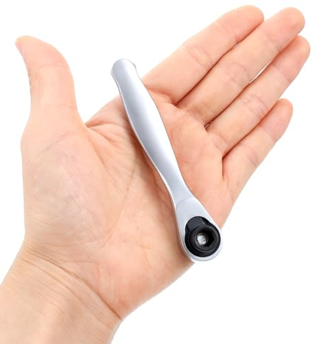 Right Angle Screwdriver, 1/4 Inch Mini Ratchet Hex Bit Driver Micro Ratchet Screwdriver 72-Tooth Mini Ratcheting Screwdrivers 90 Degree Right Angle for Tight Spaces, Compact Design, Easy to Use