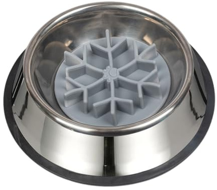 Slow Feeder,Anti-choking Bowl Feeder | Silicone Stainless Slow Down Eating Dishes | for Dogs Puppy Pet Cat Water Feeding Eating Small Large Medium Breed