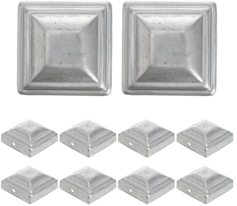Alipis Lot De 10 Capuchons De Poteau De Clôture Carrés 2.36X2.36X0.79 in En Tôle Galvanisée Pour Usage Extérieur Installation Facile Pour Poteaux De Jardin Barrières Et Rails