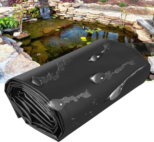 Revestimiento para estanques, láminas de HDPE de 7x10 m para estanques pequeños, Lona de Caucho para estanques, Base de fácil Corte para Fuentes, cascadas y Jardines acuáticos.