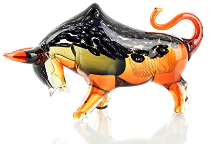 levandeo Designer skulptur Oxen 34 x 19 cm glas bordsdekoration mycket hög kvalitet handgjorda unik glasskulptur djur