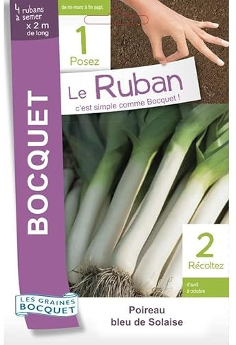 Sachet de graines de Poireau Bleu de Solaise en ruban à semer - 15 g - LES GRAINES BOCQUET