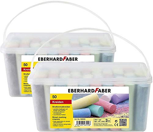 Eberhard Faber 526550 - Straßenmalkreide, 50er Eimer (50er Eimer | Doppelpack)