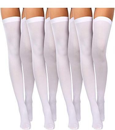 4 Medias de Nylon (Blanco)