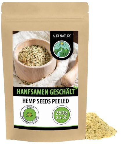 Hampfrön skalade, hampfröhjärtan helt 100% naturlig, utan tillsatser, vegan (250 GR)