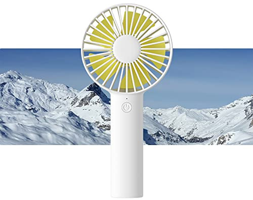 JISULIFE Mini ventilador de mano, portátil y pequeño con 3 velocidades, batería recargable por USB, funciona para exteriores, interiores, viajes, conciertos, regalos para mujeres y hombres- Blanco