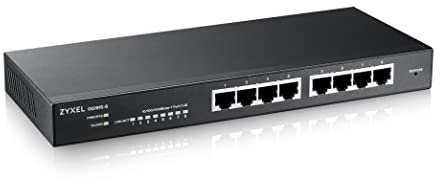 Zyxel 8-Port Gigabit Switch | Smart Managed Hybrid Mode Standalone or Nebula Cloud | Desktop | Fanless | Network Ethernet Hub [GS1915-8]