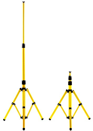 Duisrech Baustrahler Stativ für LED Strahler, Höhenverstellbar Teleskop Stativ, für Halterung von Baustrahlern, Arbeitsscheinwerfer und Fluter, Gelb, Stahl
