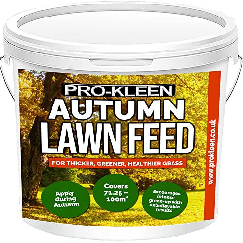 Pro-Kleen Autumn Lawn Feed Fertiliser - Encourages Grass Green Up & Prevents Lawn Disease - Covers up to 100m2 - Lasts up to 6 Weeks 2.5kg