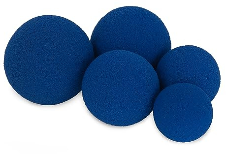 5er Set AFH Schaumstoffbälle Sensorik Deluxe ohne Beschichtung blau | Durchmesser: 6 cm, 7 cm, 8cm, 9 cm und 10 cm | Softbälle | Spielbälle