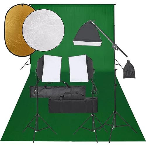 Homgoday Kit de estudio fotográfico con juego de luces, fondo y reflector, set dotográfico para estudio fotográfico, set docográfico para fotografía S1