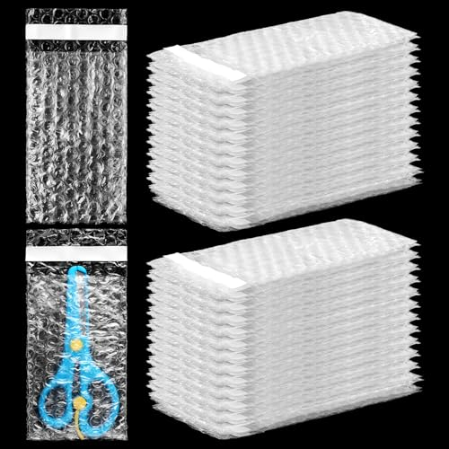 Frienda 300 Pcs Clear Self Sealing Bubble Cushion Bags Double Wall Bubble Pouch Bag Plastic Shockproof Protective Packing Bags for Small Business Moving Shipping Packaging Storage(3 X 5)