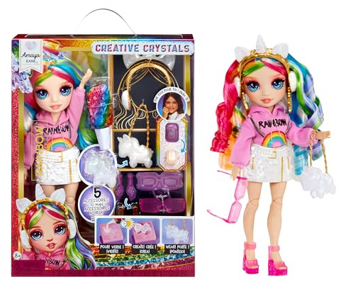 Rainbow High Creative Crystals Amaya - Rainbow 11” Fashion Doll with Crystal Accessory Make It Kit, Ring for You, DIY, Crafts, Resin Play, Kids Gift 8+