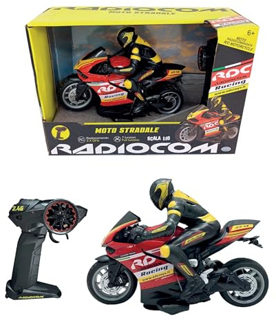 ODS - Radiocom Moto Stradale, Moto Radiocomandata Giocattolo, Radiocomando 2.4 Ghz, 7 Funzioni, Scala 1:10, Età +6 Anni