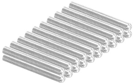 PATIKIL 20 Pezzi Perni di Riferimento in acciaio inossidabile 304, Perno di Centraggio in Metallo Testa Tonda Estremità Piatta Smussata Pioli Letto a Castello, 3,5x30mm (3/16 Dia)