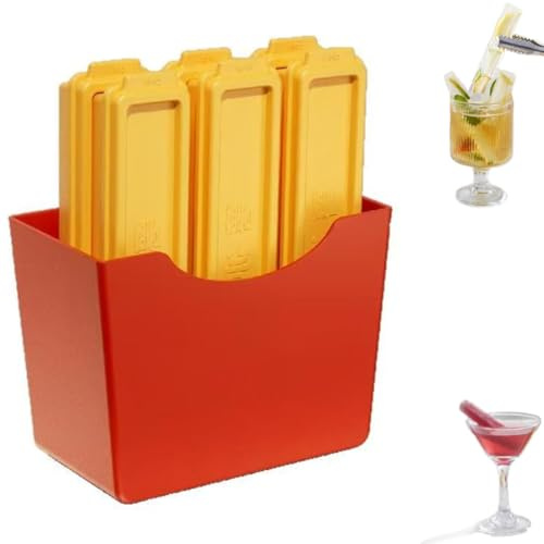 OUDQFCJ 6 Moldes Creativos para Cubitos de Hielo con Tapa, Reutilizables para Whisky, Cócteles, Bebidas, Café, Sopas, Mantequilla, Sobras, Repostería