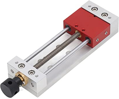 Estink Drill Press Vice Aluminum Flat Clamp 0‑100mm Clamping Range Bench Table Vise for Polishing Drilling Crafting DIY, Thickened Screw Rods, Double Sleeve Type