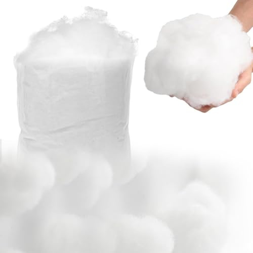 Tutamaz Guata de nieve artificial, relleno de algodón para nubes de árbol de Navidad, decoración, 200 g, nieve artificial, decoración de interior, nieve artificial, nieve decorativa, Navidad, fiesta
