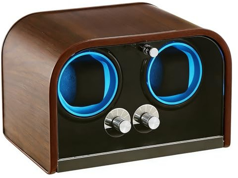 CISSIYOG Watch Winder Box for 2 Automatic Watches, Watch Winder with Super Quiet Magnetic-Free Automatic Watch Winder with 5 Modes, LED Light, Open-Lid Auto-Stop und Vertical Winding