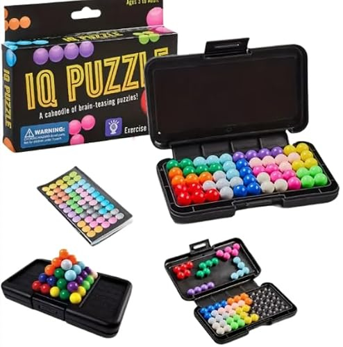 IQ Puzzle Smart Games IQ Puzzler Pro Compatible with Kanoodle for Kids 8-12 | Mind Games Brain Teaser Puzzle Game Gifts - 1 Player Marble Strategy Travel Game Board for 8 Year Old Boys