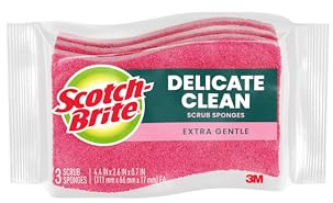 3M Scotch-Brite Delicate Care Scrub Sponge 3/Pkg-
