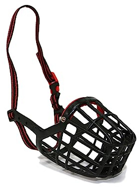 Ancol Plastic Muzzle Black/red Size 9 32x10.5cm
