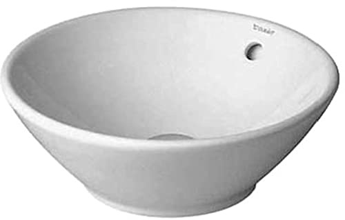 Duravit Becken 420 mm, rund, mit Überlauf, ohne Loch für Tischhahn, Farbe: Weiß - 0325420000