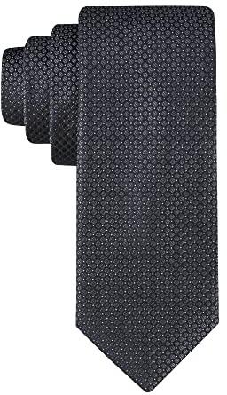 Calvin Klein Men's Steel Micro Solid B Tie, Black, One Size