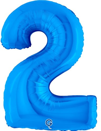 Grabo XXL Riesen Zahlen Folienballon 102 cm (40) Blau – Perfekte Deko für Geburtstage, Jubiläen & Feiern – Happy Birthday Party-Highlight - für Helium und Luft! Wiederverwendbar! 2