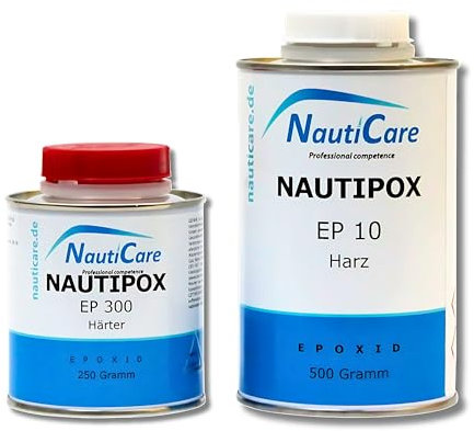 NautiCare Epoxidharz Laminierharz Transparent Lösemittelfrei | 750 g | Set mit Harz und Härter - NautiPox EP 10 Universal-Epoxidharz