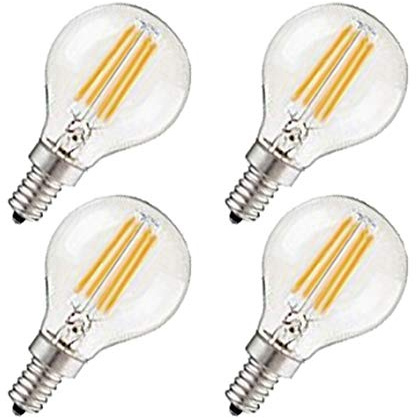CTKcom G45 4W E14 Base Candelabra LED Bulbs Dimmable(4 Pack)-Vintage Edison LED Bulb 40W Equivalent 2700K Warm White Lamp for Home,Pendant Lights,Sconces,Antique Light Fixtures 110V~130V AC
