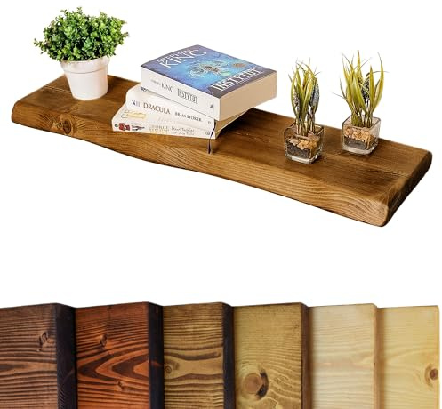 Chill House Waney/Live Edge Mensola Galleggiante Rustica 22cm x 4.4cm, Rovere/Quercia Tudor, 80cm