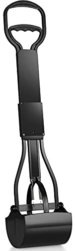 Mr. Peanut's 32 Tall Profile Pooper Scooper, Heavy Duty ABS Frame & Bin, Durable Double Spring Clamp, Lightweight Design, Simple One Step Assembly