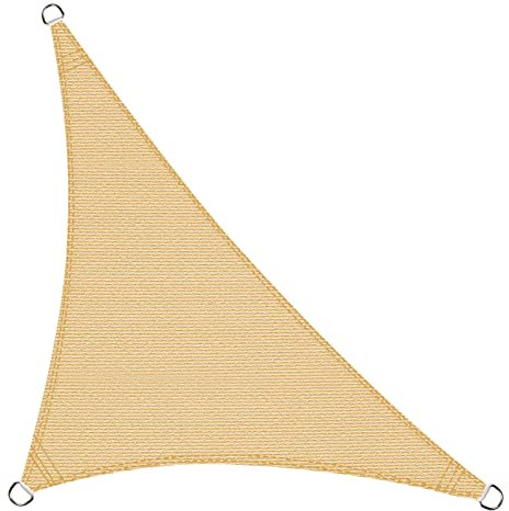 Cool Area Toldo Vela de Sombra Transpirable Triangular 3x3x4.25m HDPE Protección Rayos UV Toldos para Patio Exterior Jardín Terraza-Arena