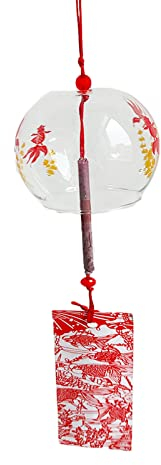 Carillons éoliens Japonais, Carillons éoliens en Verre, Carillons éoliens en Verre Rouge, pour la décoration de la Maison, carillons éoliens Suspendus pour la Décoration Intérieure de la Voiture